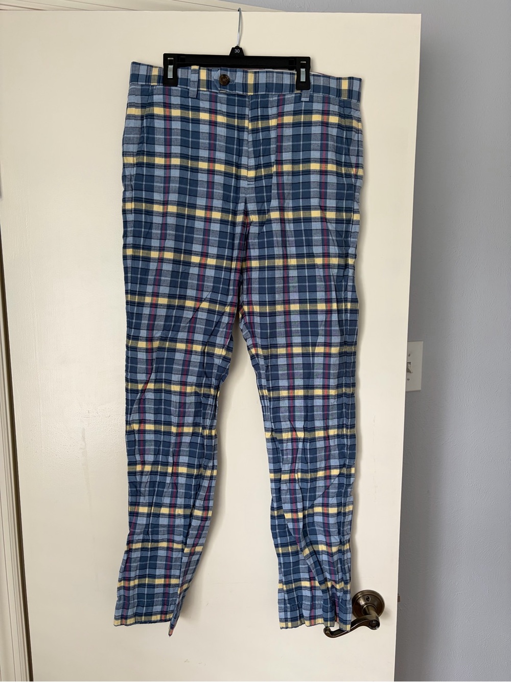 Brooks Brothers Men's Blue Plaid Casual Pants